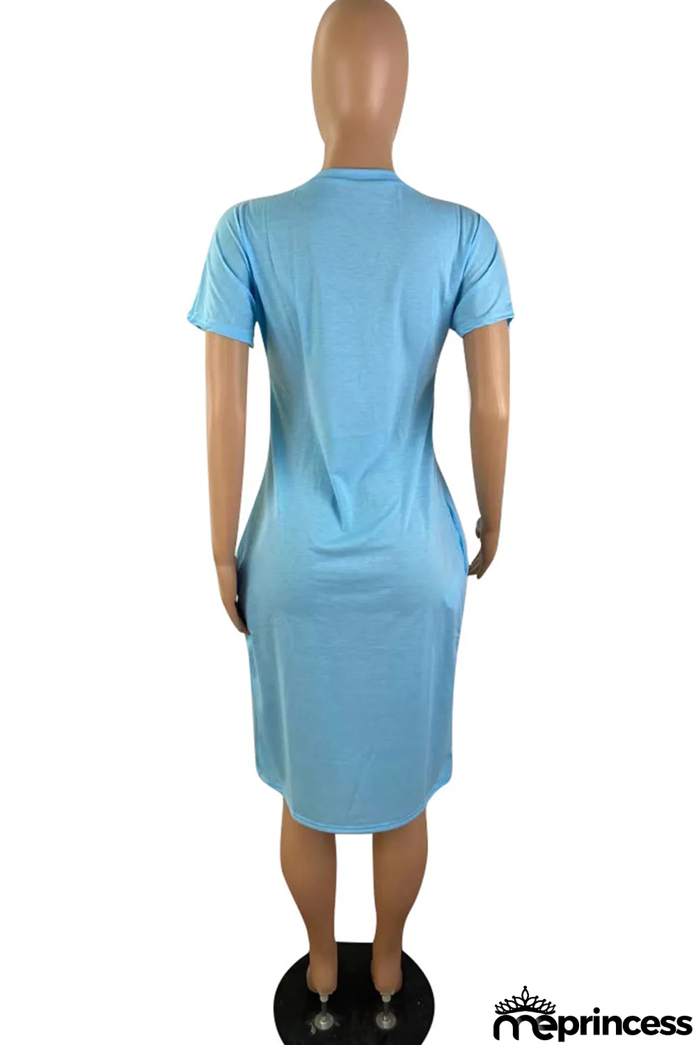 Orange Fashion Casual Solid Basic V Neck Short Sleeve Dress