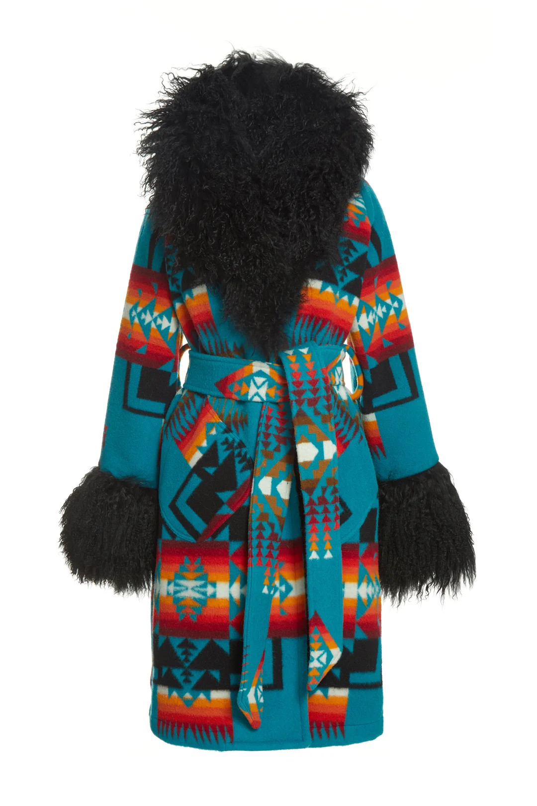 Chief Joseph Turquoise Shearling Smoking Robe