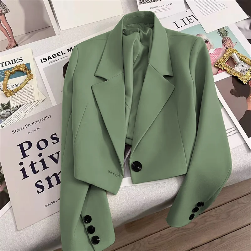 Toloer Toloer Spring And Autumn Jade Green Season New Students Versatile Small Suit Fashion Girl-Outfit Ideas