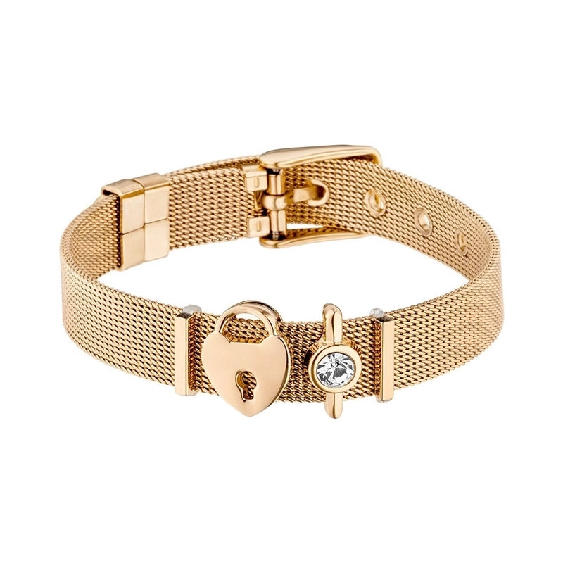 Cute Minimalist Heart Shape Titanium Steel Bracelets In Bulk