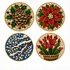 [Upgrade]4Pcs Acrylic Special Shape Xmas DIY Waterproof Diamond Painting Coaster Kit