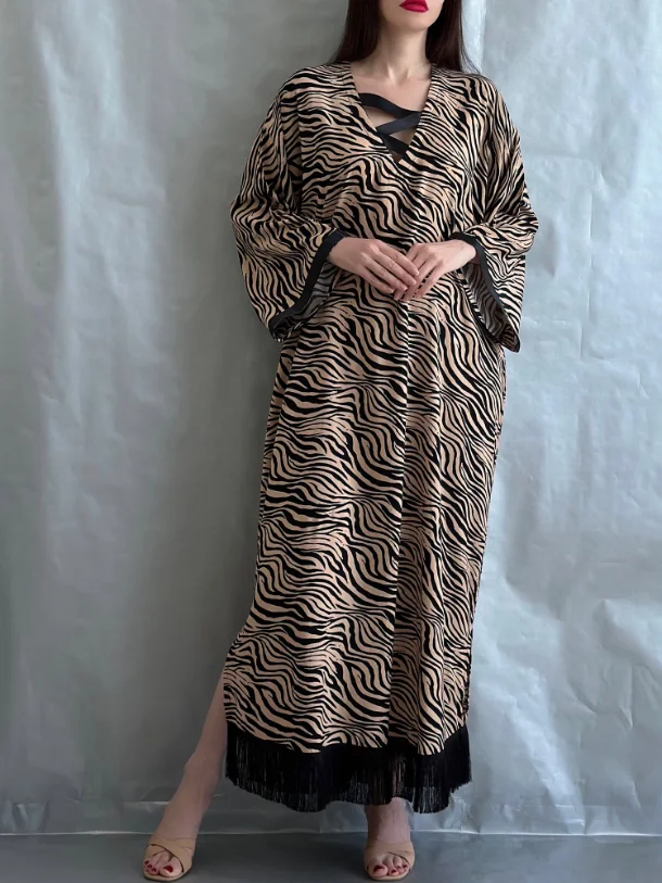 Stylish Leopard Print Dress Robe-inspireuse