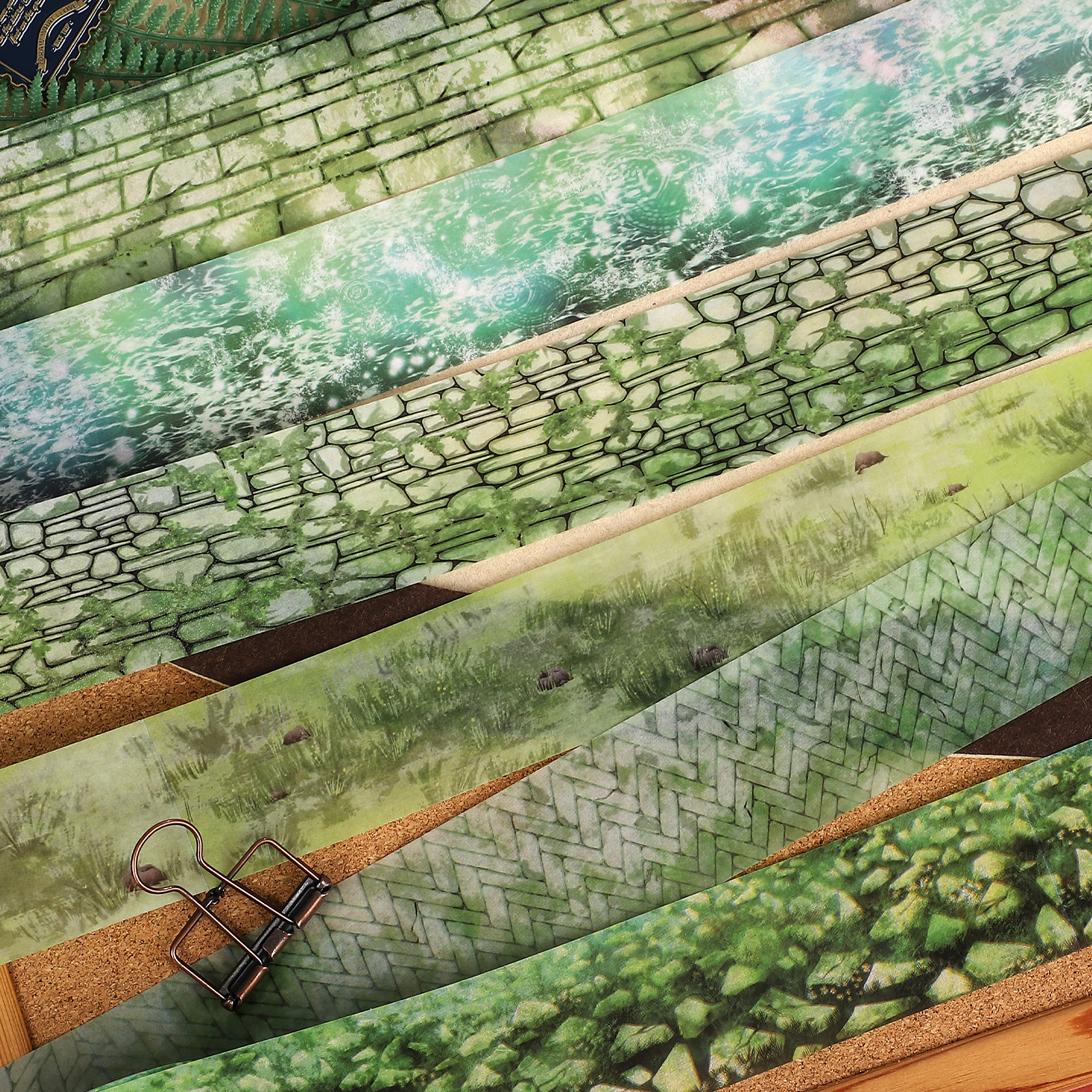 와시 테이프 - 40mm*200cm 빈티지 바닥 벽 타일 식물석