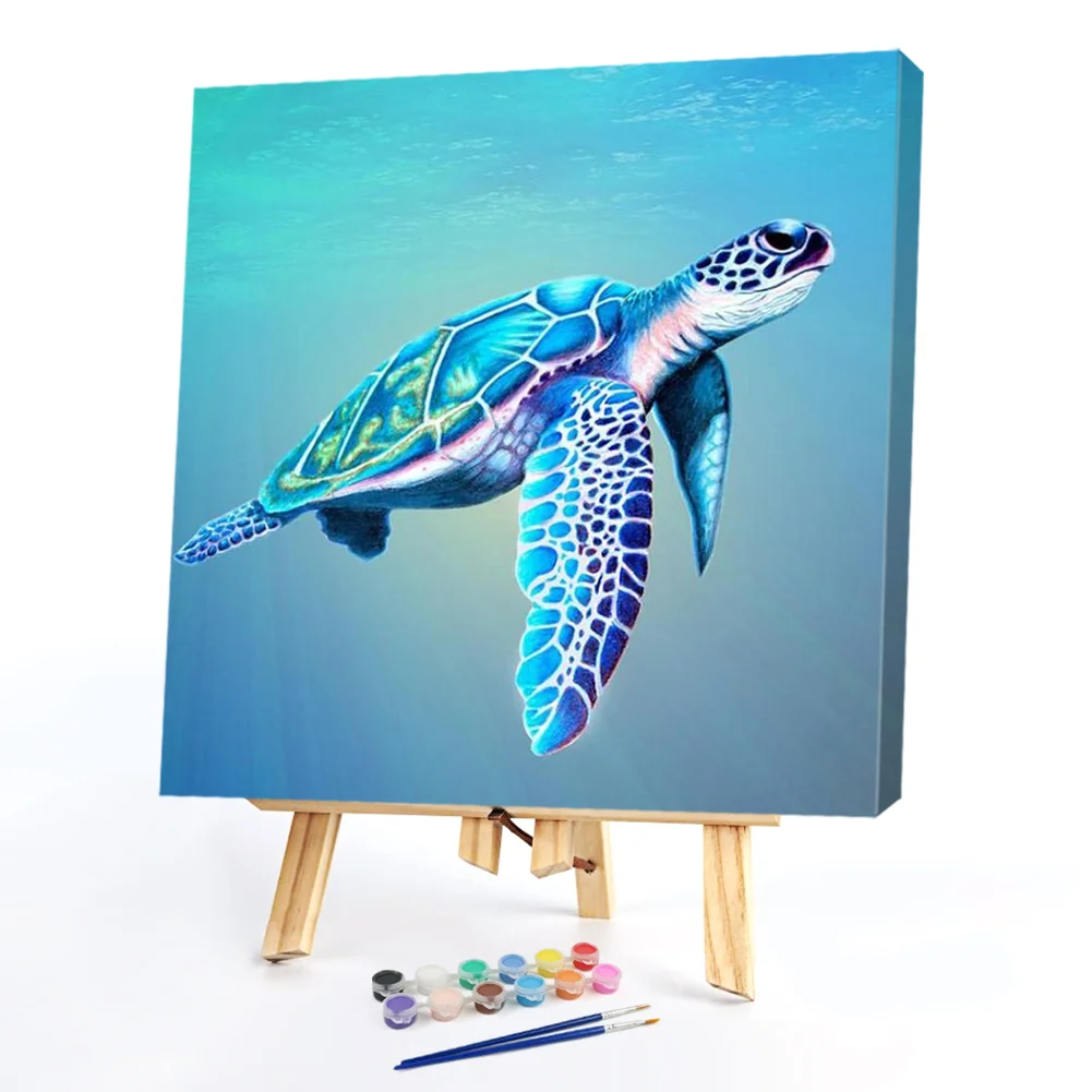 Swimming Turtle - Paint By Numbers(20*20CM)