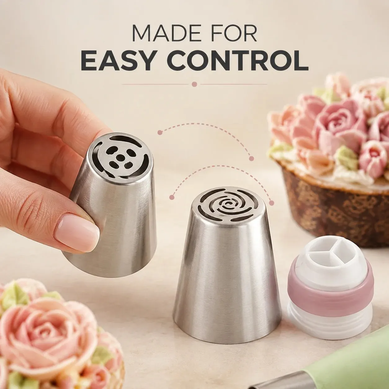 Reusable silicone piping bag for easy control