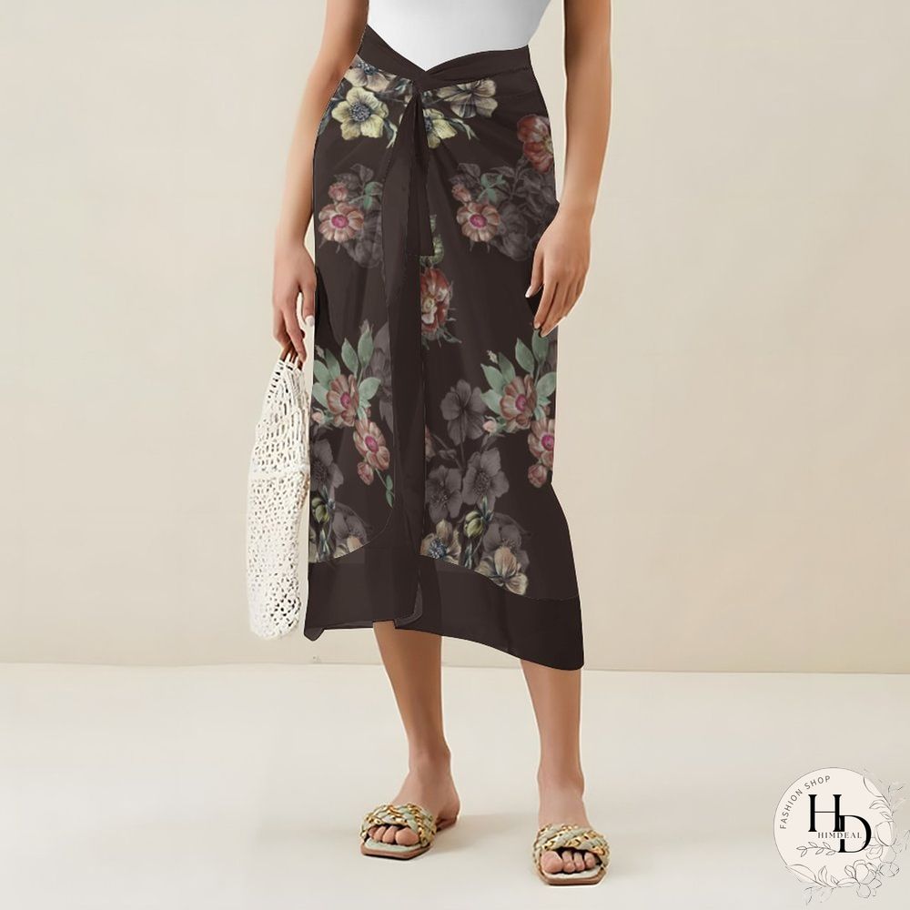 Casual Printed One-Piece Swimsuit And Cover Up