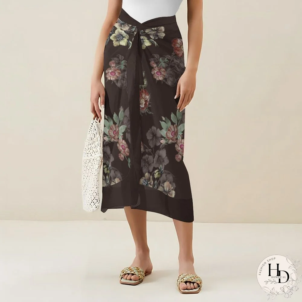 Casual Printed One-Piece Swimsuit And Cover Up