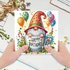 6Pcs Diamond Painting Birthday Gnome Diamond Painting Greeting Card for Adults Beginners