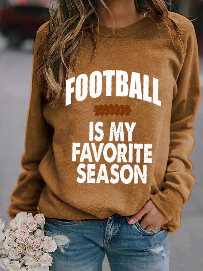 Football Is My Favorite Season Print Sweatshirt