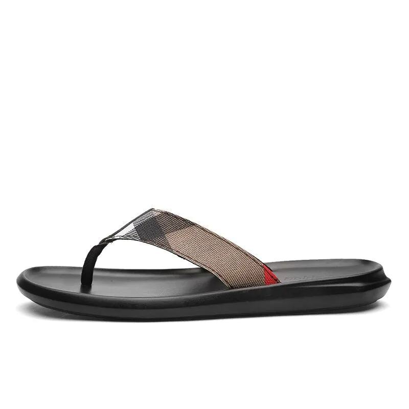 Summer Man Slippers Thick-Soled Mens Slippers High Quality Sewing Casual Shoes Comfortable Beach Sandals Anti-Slip Shoes Men