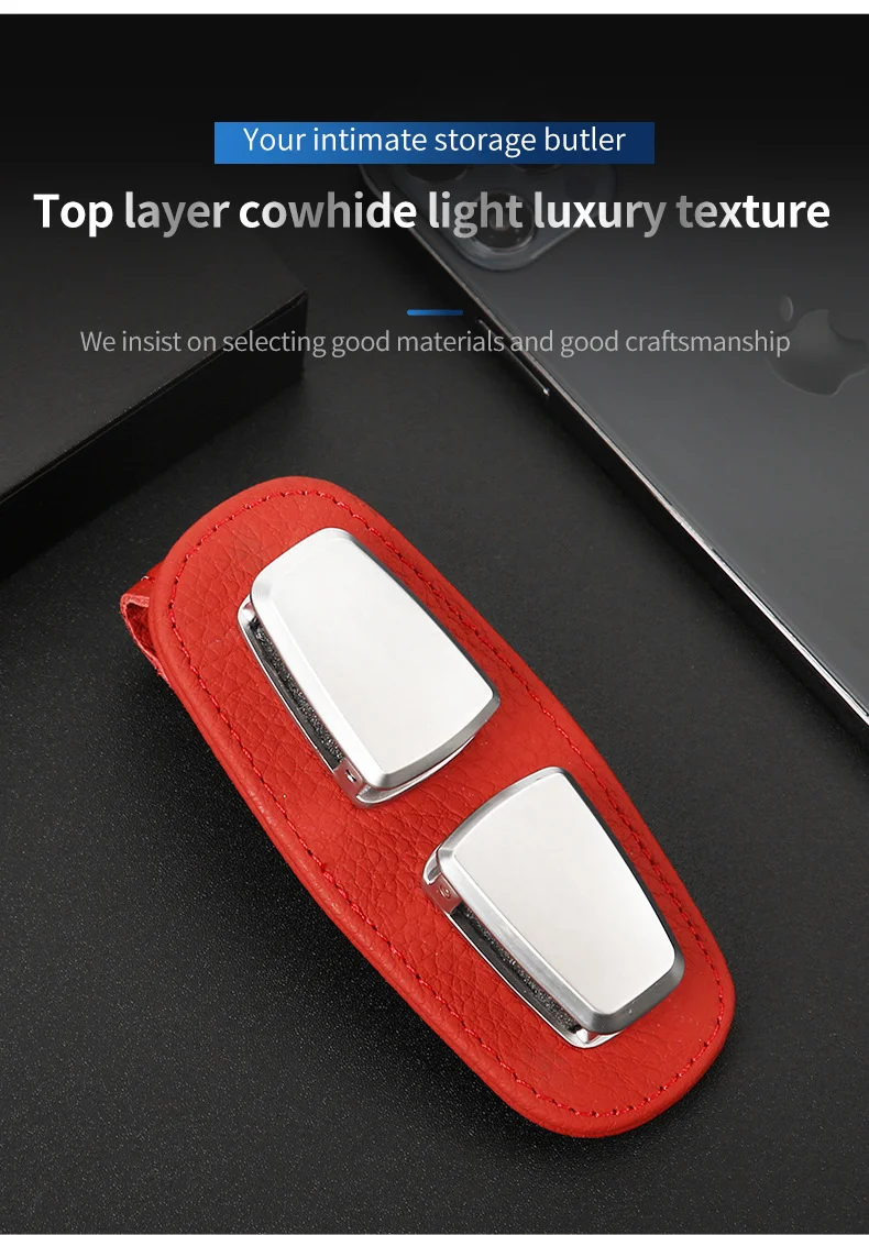 Car multifunctional double clip sun visor glasses clip card