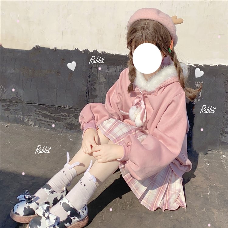 Beeuthios Kawaii Leg Warmers For Girls Women Japanese Lolita Leg Warmers Harajuku Cute Leg Cover Bow Fur Ball Knit Socks (A-Blue, One Size) At Women's Clothing Store