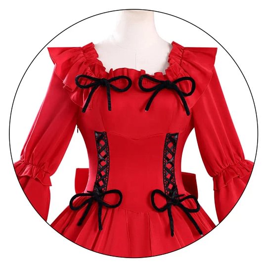 strapless open back dress Anime Takt Op. Destiny Destiny Cosplay Costumes for Women Strapless Red Dress, Xs main image 0