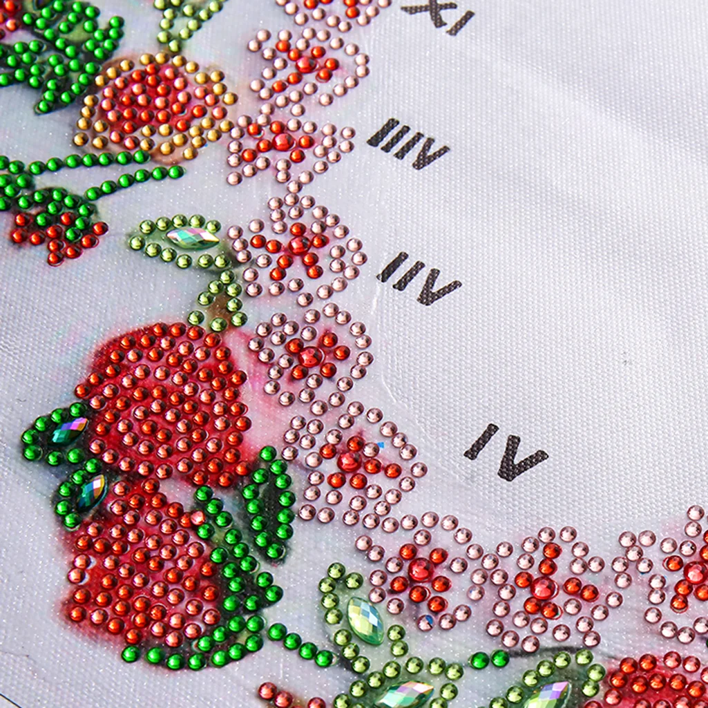 DIY Rhinestone Rose Clock Part Special Shaped Diamond Painting Kit(35*35cm)