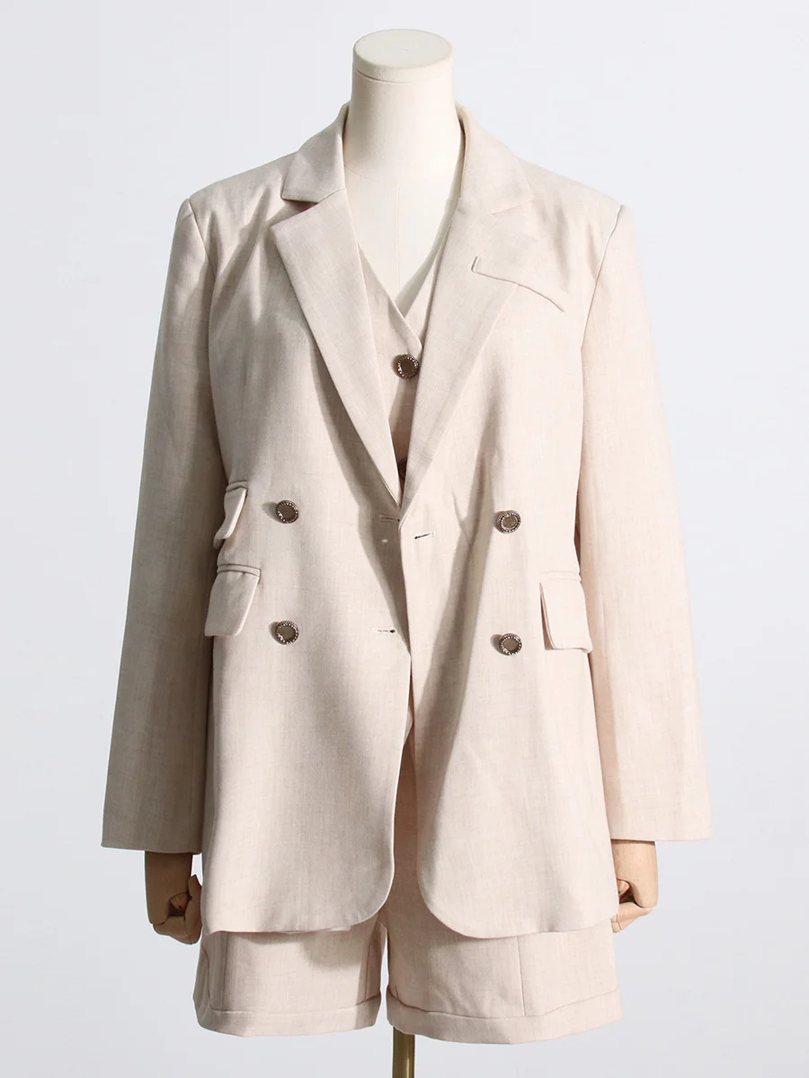 Toloer Toloer 2024 New Simple Temperament Long-Sleeved Suit Jacket Vest Suit Pants Suit Female Professional Wear Three-Piece Suit-Outfit Ideas