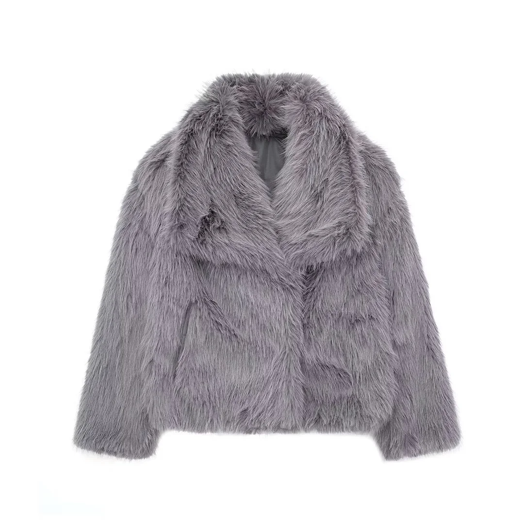 Nigikala Nigikala Women's Winter Fashion Temperament Style Wind Artificial Fur Coat D69352
