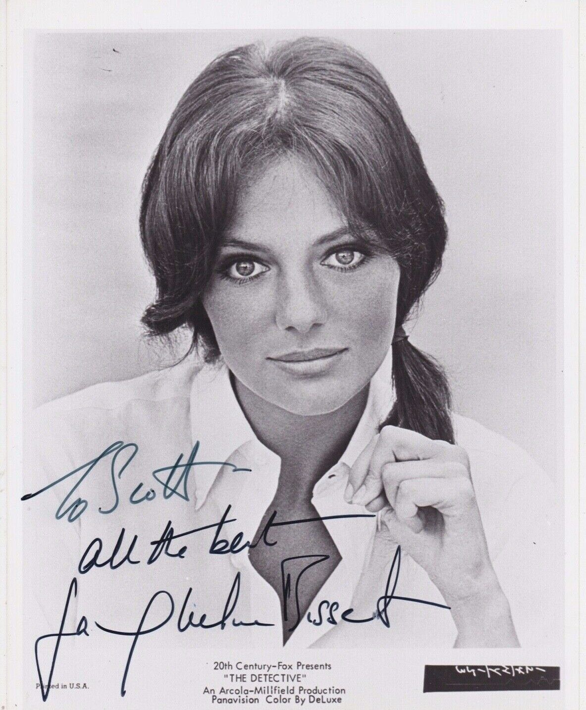 Signed Original B&W Photo Poster painting of Jacqueline Bisset of The Detective