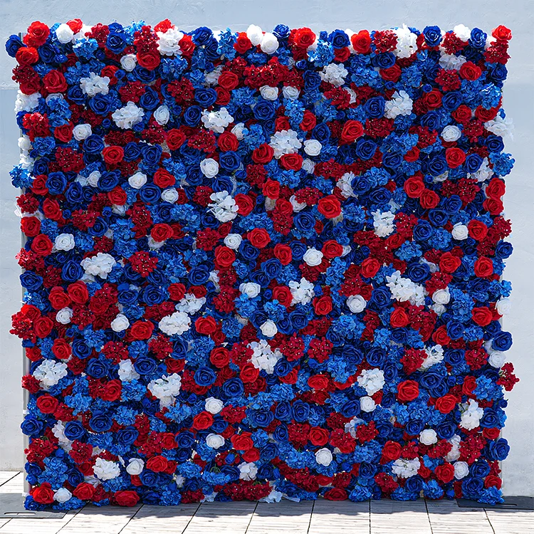 A8626 5D Deep Blue Hydrangea Roll Up Cloth Flower Wall