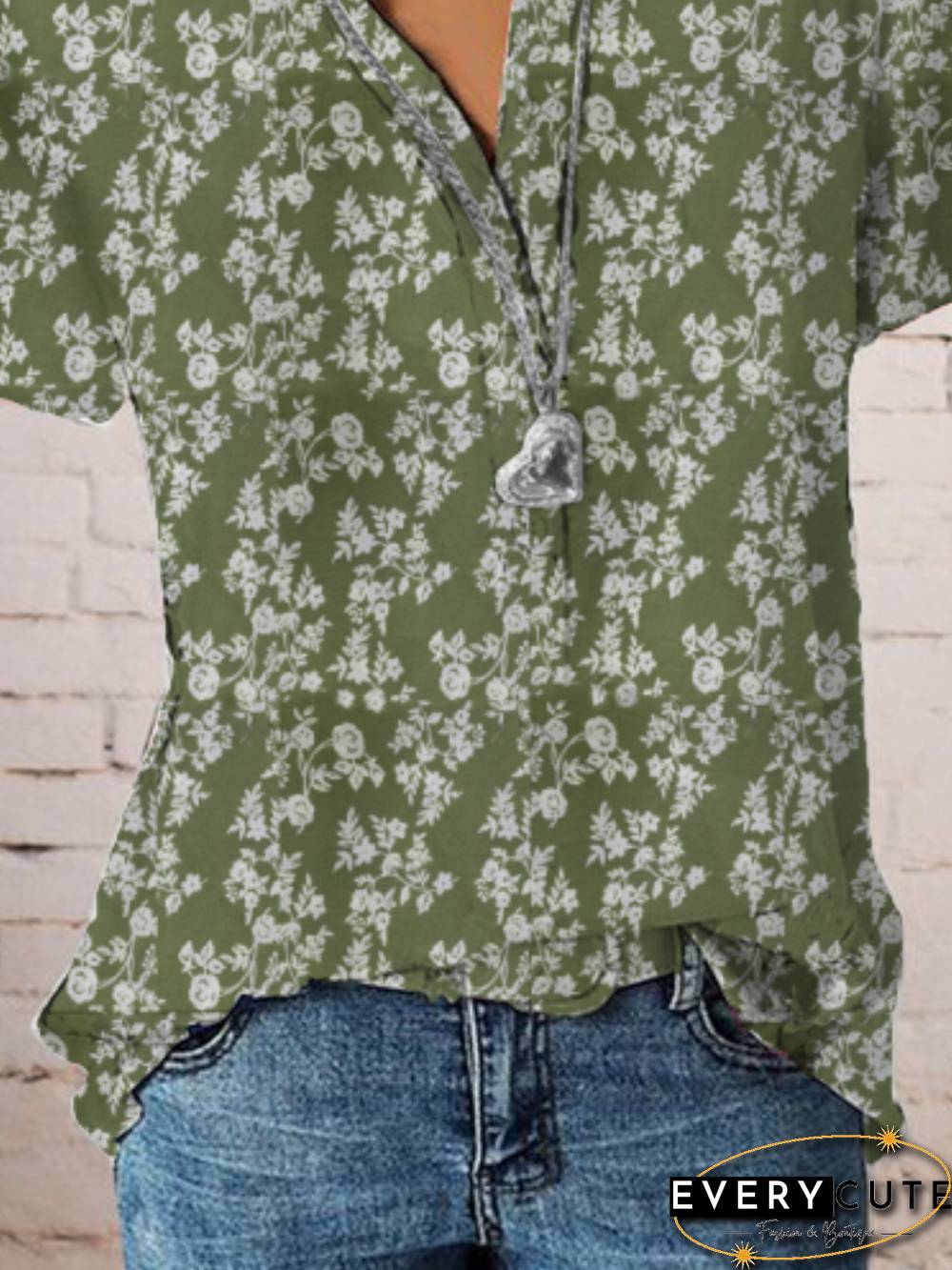Women Vintage Floral Printed T-shirt