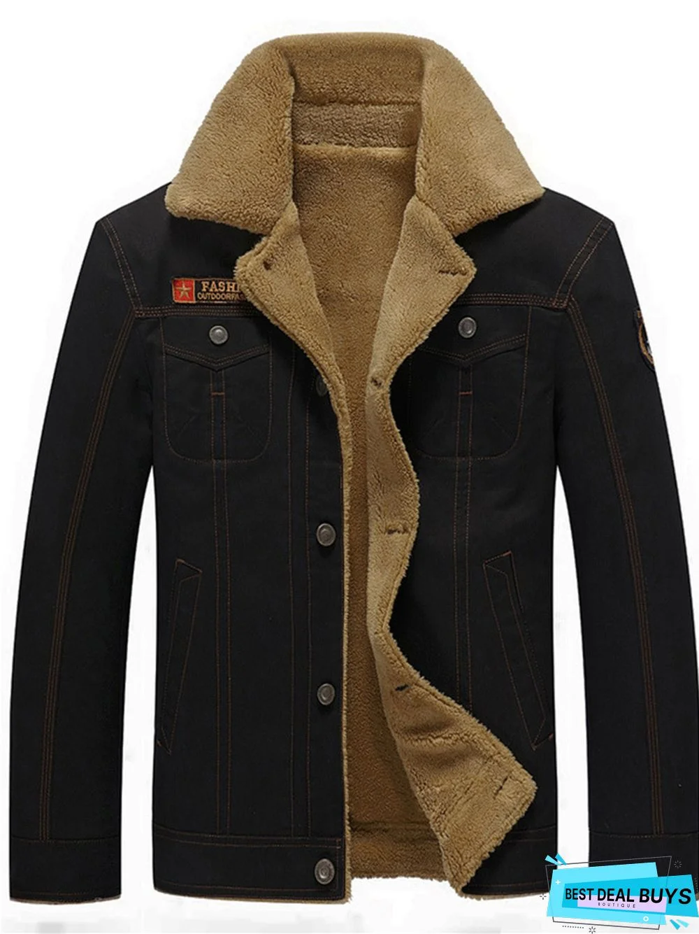 Casual Single-Breasted Side Seam Pocket Solid Color Coat