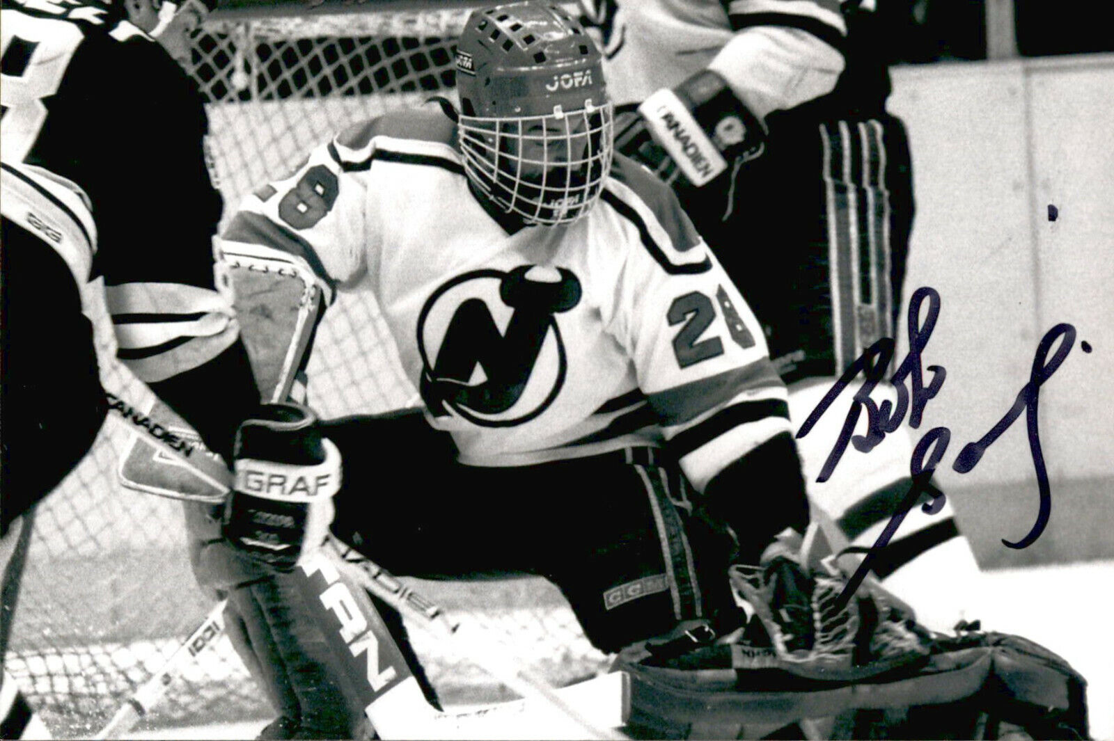 Bob Sauve SIGNED autographed 4x6 Photo Poster painting NEW JERSEY DEVILS #2