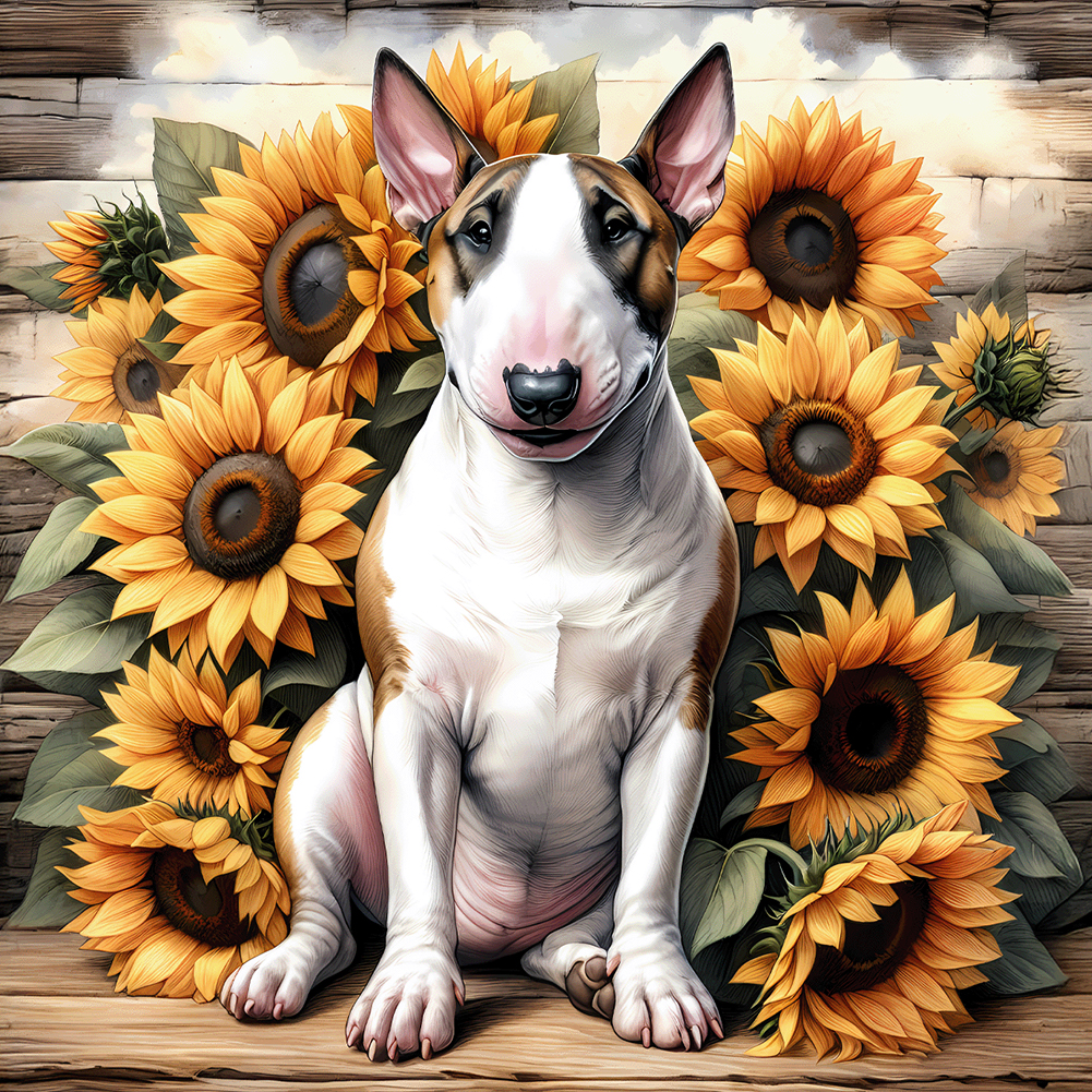 Bull Terrier 40*40cm(canvas) full round drill diamond painting