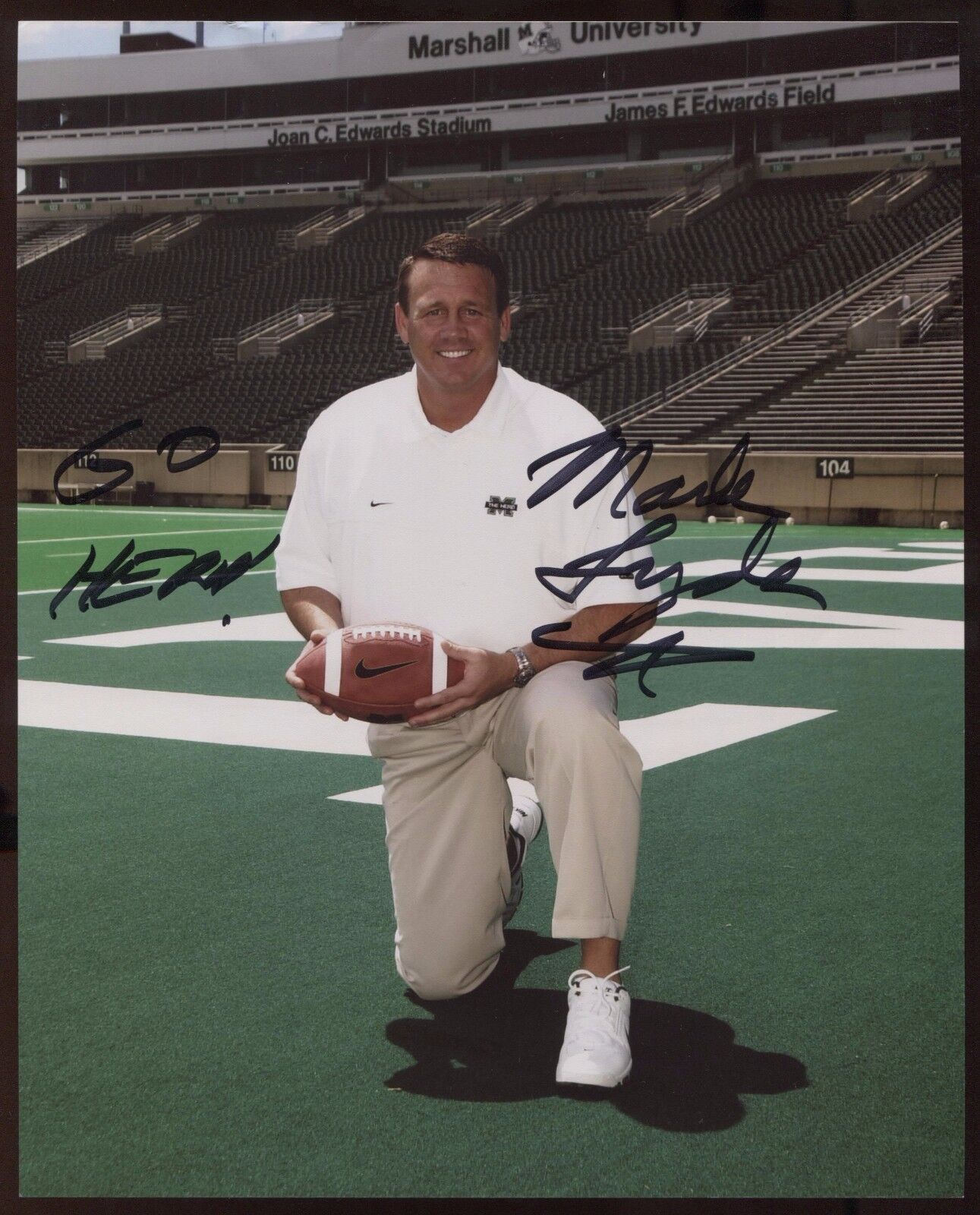 Mark Snyder Signed 8x10 Photo Poster painting College NCAA Football Coach Autograph Marshall