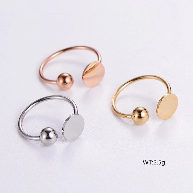 Casual Elegant Classic Style Solid Color 304 Stainless Steel 18K Gold Plated Rose Gold Plated Plating Rings