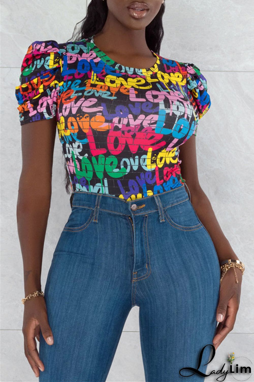 Multicolor Fashion Casual Print Basic O Neck Short Sleeve Skinny Romper