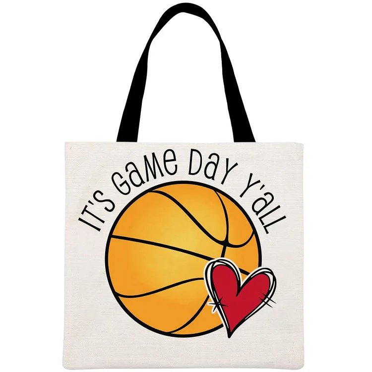 Basketball Game Day Printed Linen Bag-Annaletters