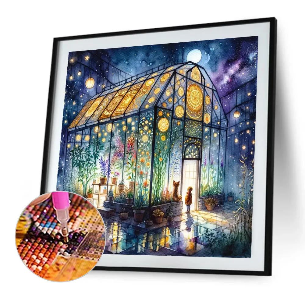 Partial AB Diamond Painting - Full Round Drill - Flower Room(Canvas|45*45cm)