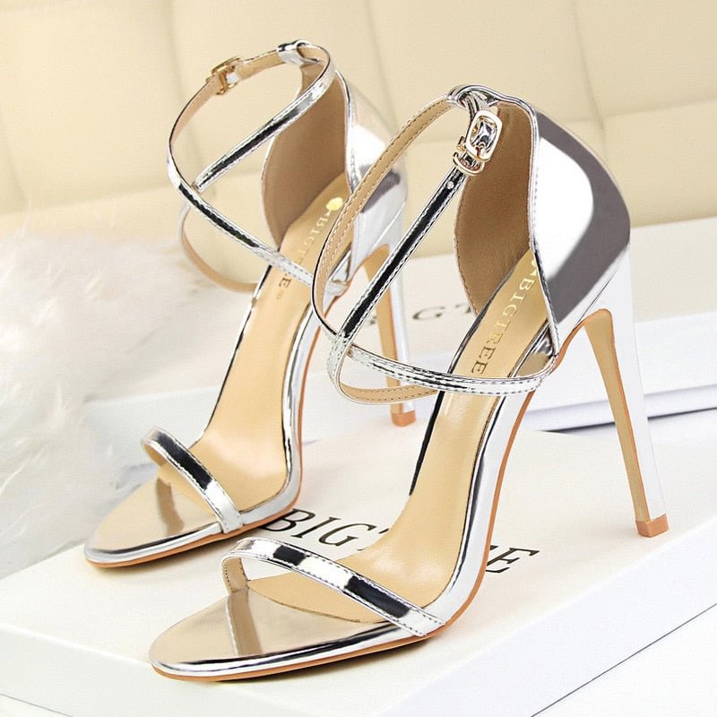 BIGTREE Shoes Buckle Strap High Heels 2022 New Women Heels Sandals Stiletto 11cm Sexy Heels Party Shoes Women Pumps Ladies Shoes