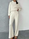 Long Sleeves Hooded+Wide Leg Pants Suits