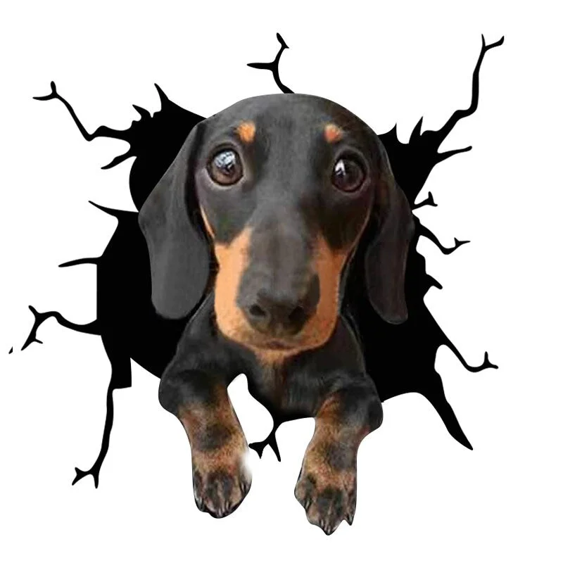 Electrostatic Glass Film Simulation Funny Car Window Sticker Dog Creative Broken Car Decorative Window Painting Waterproof