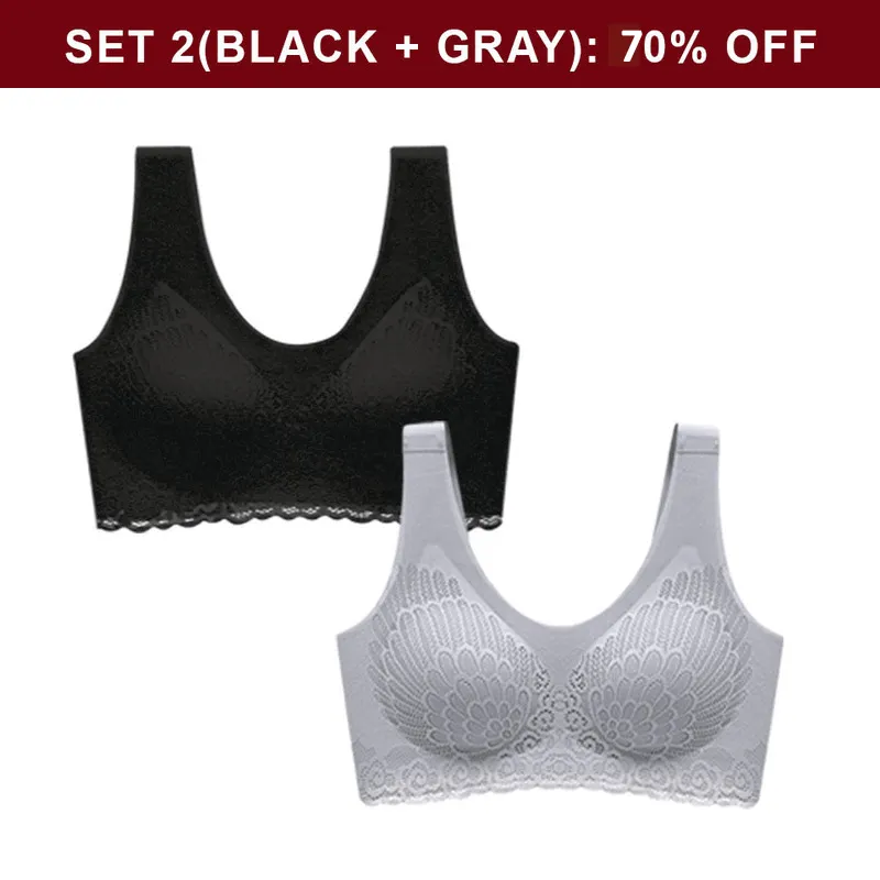  thdmladies Wireless Shock-proof Latex Pad Bra thedmladies