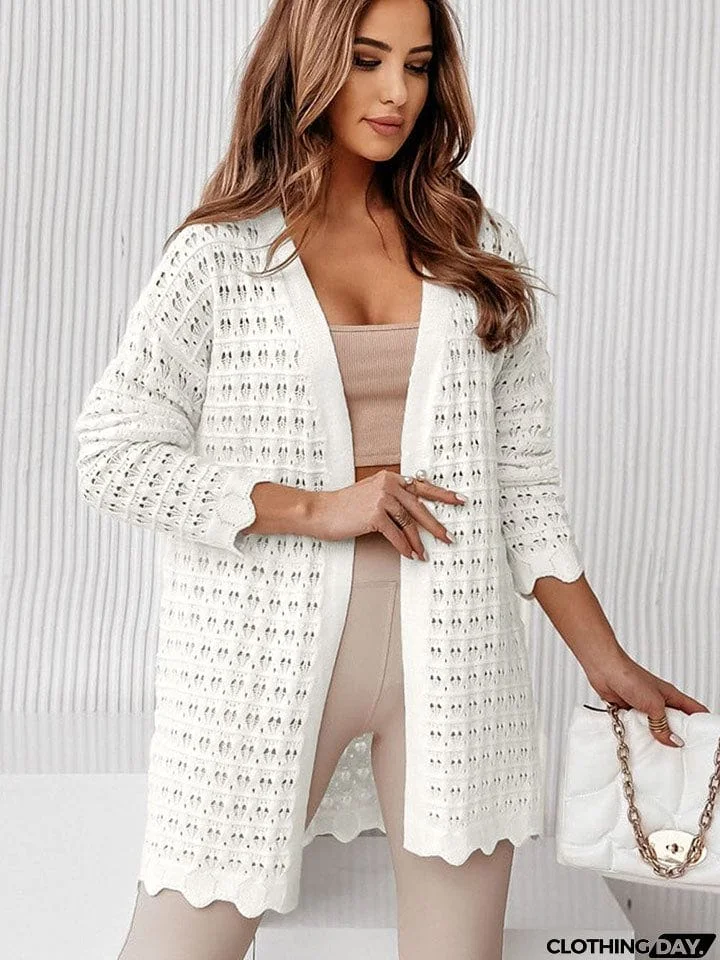 Long Sleeve Openwork Cardigan