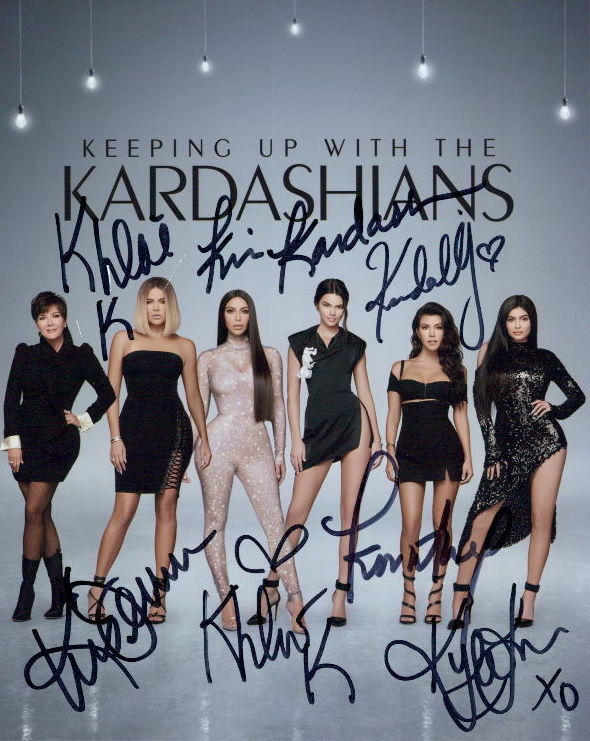 The Kardashians (Kourtney, Kim, Khloé + Entire cast) signed 8x10 Photo Poster painting In-person