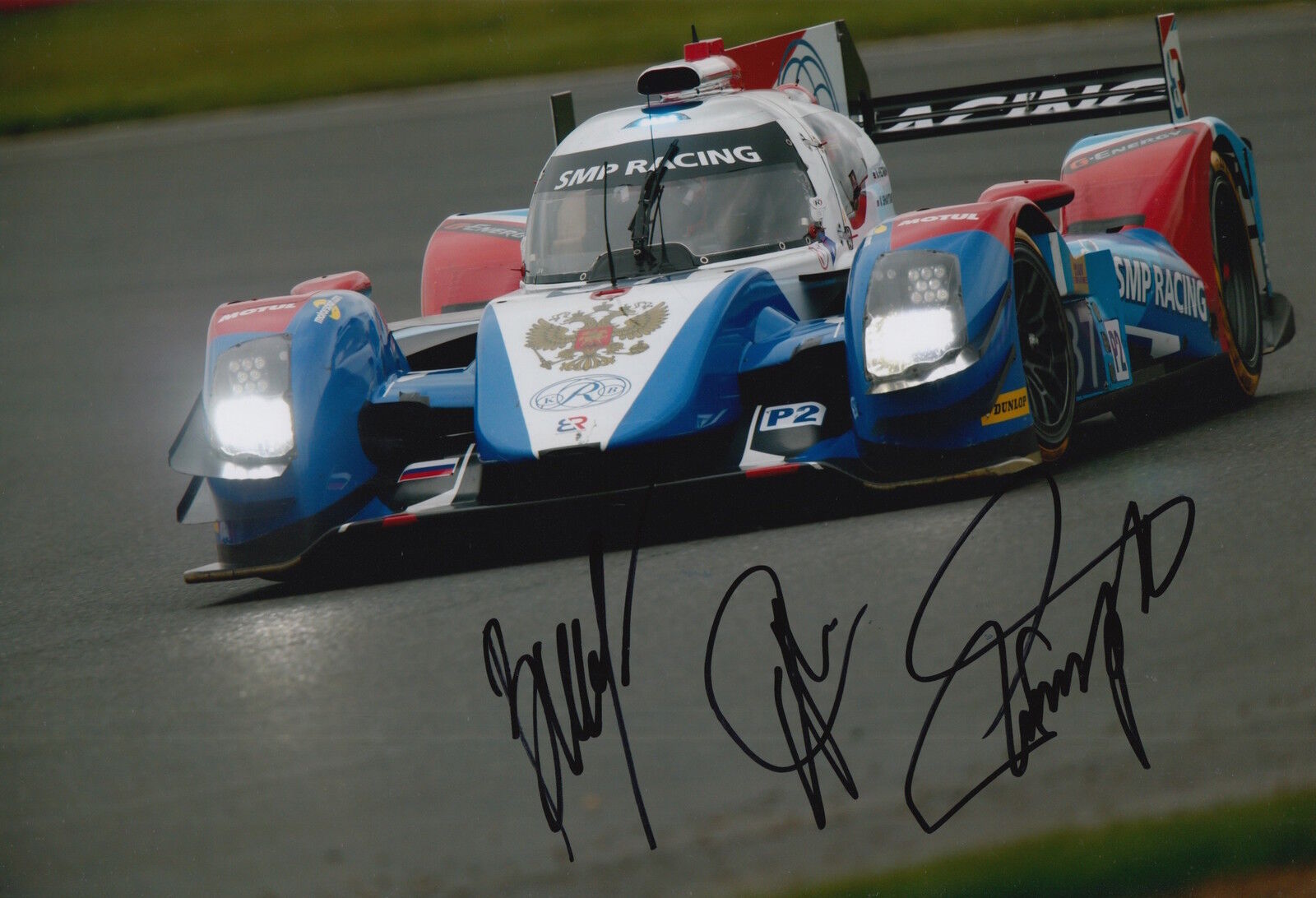 Petrov, Shaitar, Ladygin Hand Signed SMP Racing 12x8 Photo Poster painting Le Mans 2016 2.