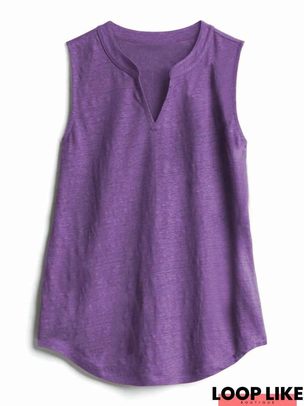 V-Neck Sleeveless Solid Tank Top