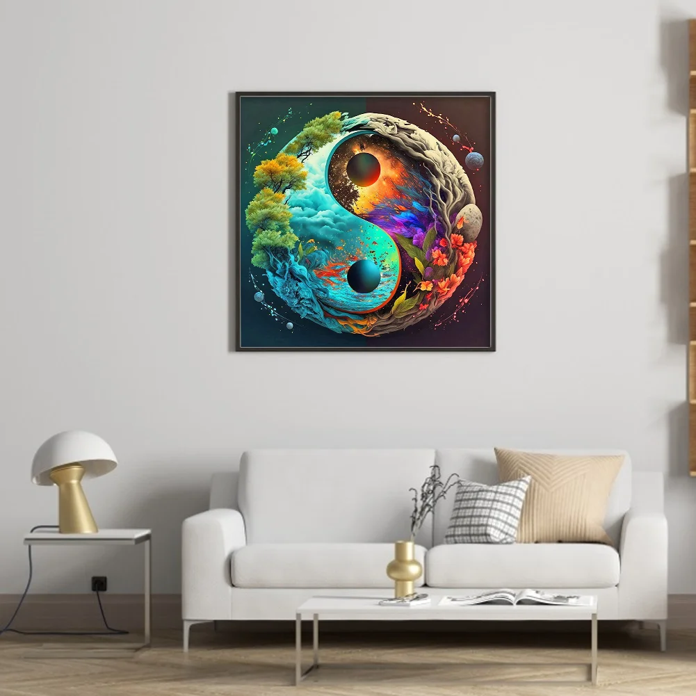 11CT Full Stamped Cross Stitch - Tai Chi(Canvas|40*40CM)