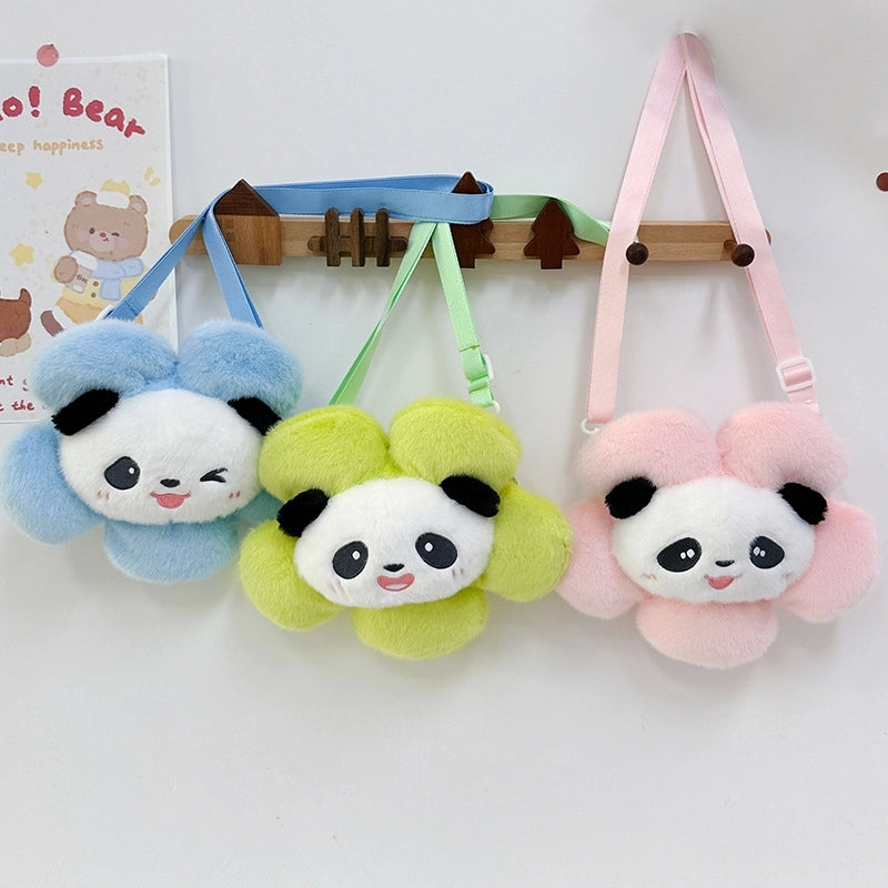 Kid'S Plush Animal Flower Cute Oval Zipper Shoulder Bag Crossbody Bag