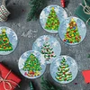 8pcs DIY Christmas Tree Diamond Painting Art Acrylic Coasters with Holder