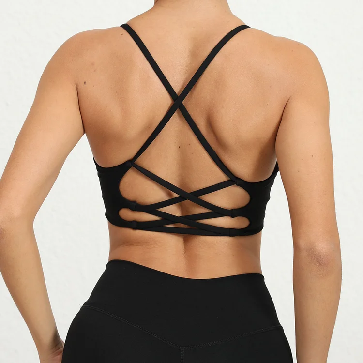 PASUXI Girls Cross Back Sport Bra Running Activewear Fitness Yoga Top Outdoor Gym Bra Workout Clothing For Women huanwei