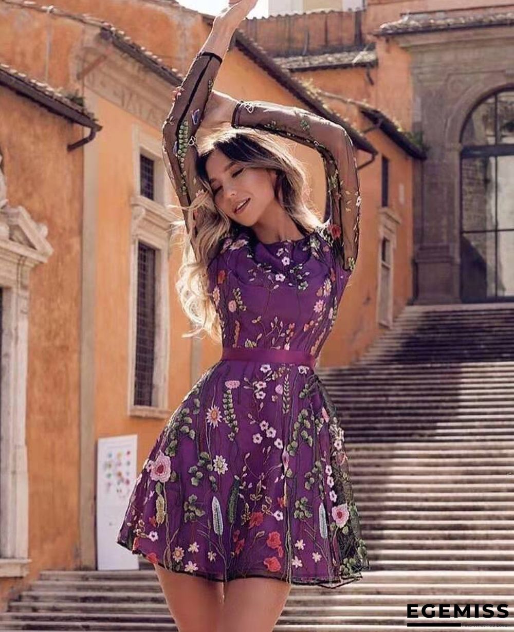 Bohemian Gauze Embroidered Dress | EGEMISS