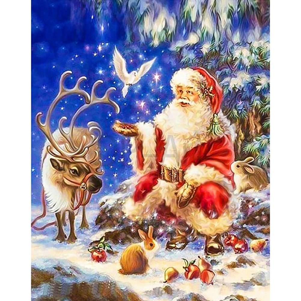 Christmas Santa - Full Round - Diamond Painting(30*40cm)