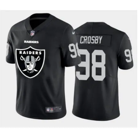 Men's Las Vegas Raiders #98 Maxx Crosby Black Team Big Logo Limited Stitched Jersey