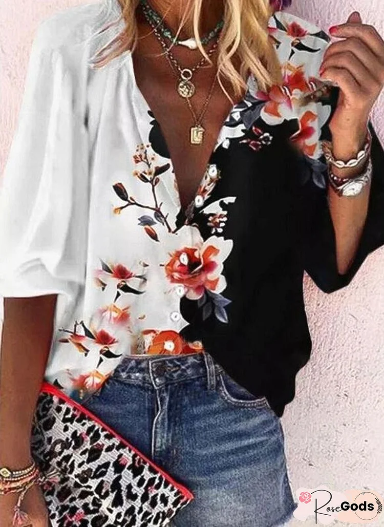 Floral Holiday Shift Cotton-Blend T-Shirt