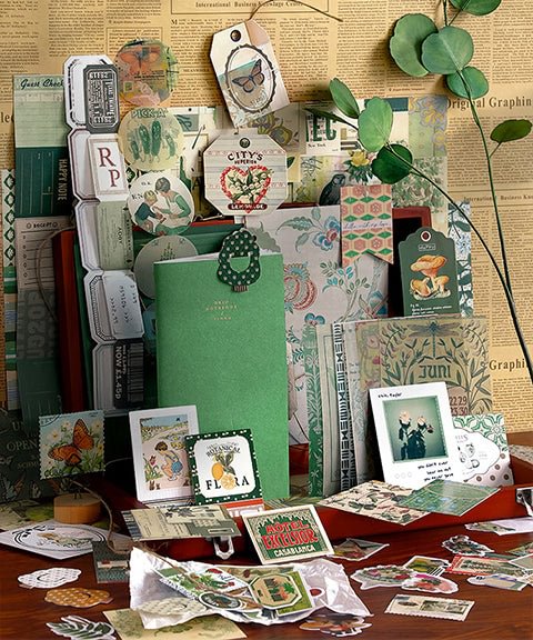 86 Pcs Seasons Song Stickers & Material Paper Set Including A Notebook-Himinee.com
