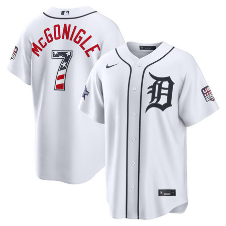 Youth Detroit Tigers #7 Kevin McGonigle Nike White 2026 All-Star Edition Stars & Stripes Stadium Jersey