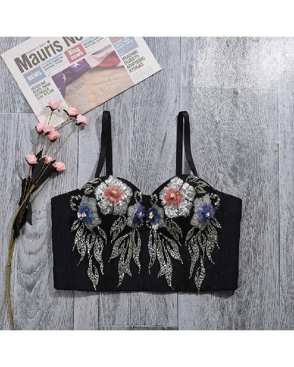 Sexy 3D Floral Outer Corset
